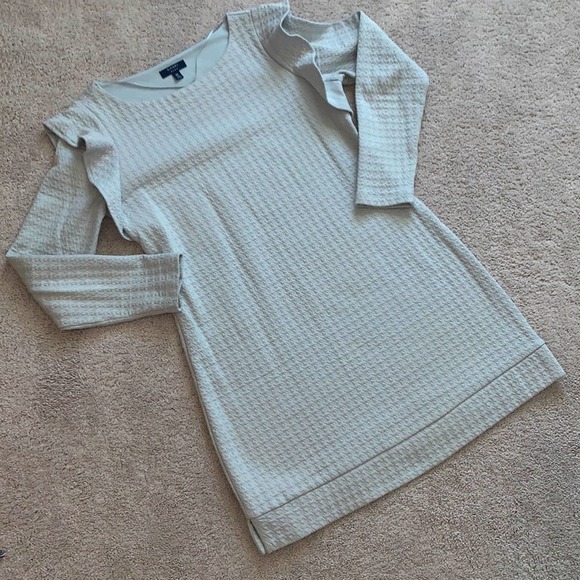 KAARI blue Tunic Sweater Dress with Ruffle Sleeves Sz M - Picture 1 of 7